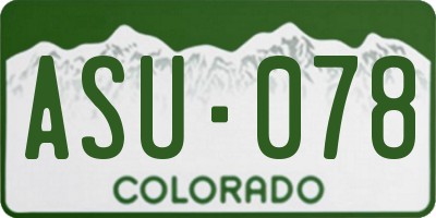 CO license plate ASU078