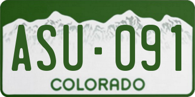 CO license plate ASU091