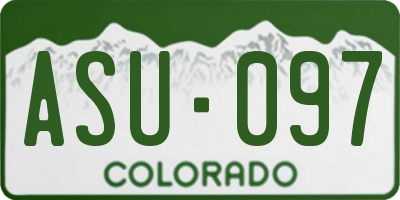 CO license plate ASU097