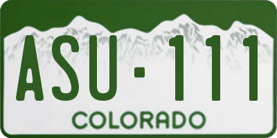 CO license plate ASU111