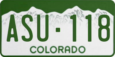 CO license plate ASU118