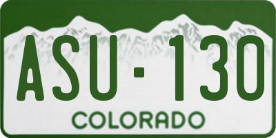 CO license plate ASU130