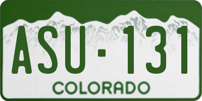 CO license plate ASU131