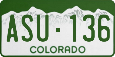 CO license plate ASU136
