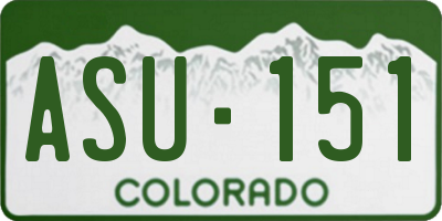 CO license plate ASU151