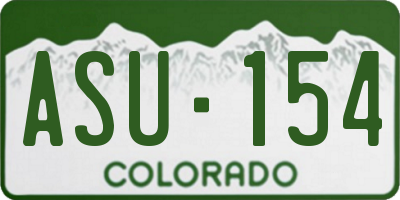 CO license plate ASU154