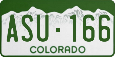 CO license plate ASU166