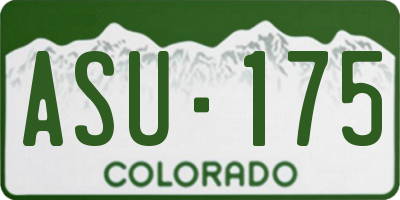 CO license plate ASU175