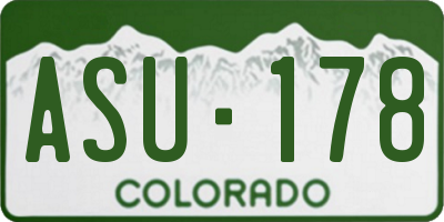 CO license plate ASU178
