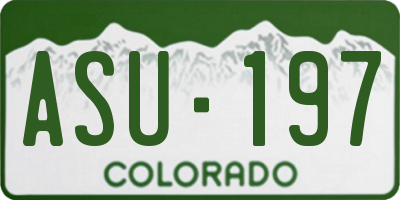 CO license plate ASU197