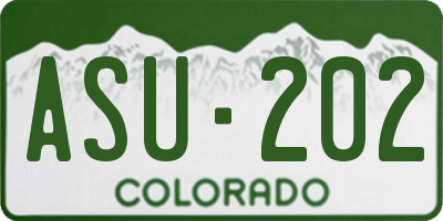 CO license plate ASU202