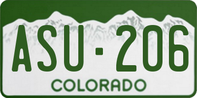 CO license plate ASU206