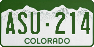 CO license plate ASU214