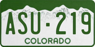 CO license plate ASU219