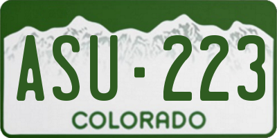 CO license plate ASU223