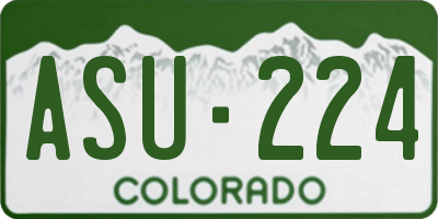CO license plate ASU224