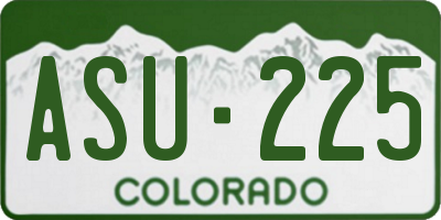 CO license plate ASU225
