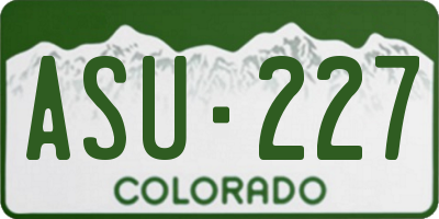 CO license plate ASU227