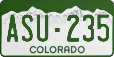 CO license plate ASU235