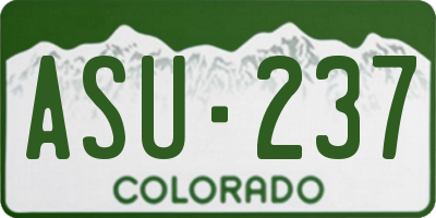 CO license plate ASU237