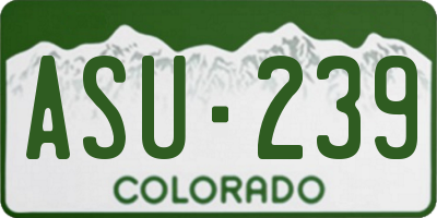CO license plate ASU239