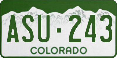 CO license plate ASU243