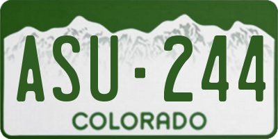 CO license plate ASU244
