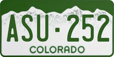CO license plate ASU252