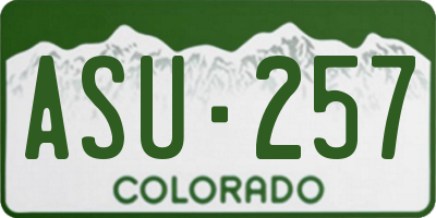 CO license plate ASU257