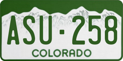 CO license plate ASU258