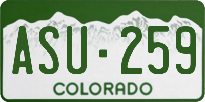 CO license plate ASU259