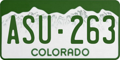 CO license plate ASU263