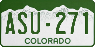 CO license plate ASU271