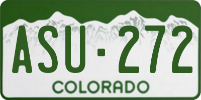 CO license plate ASU272