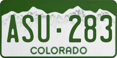 CO license plate ASU283