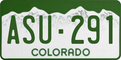CO license plate ASU291