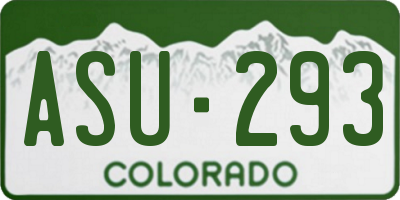 CO license plate ASU293