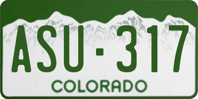 CO license plate ASU317
