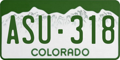 CO license plate ASU318