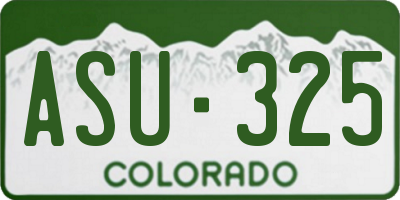 CO license plate ASU325