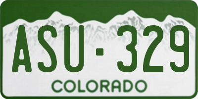 CO license plate ASU329