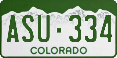 CO license plate ASU334