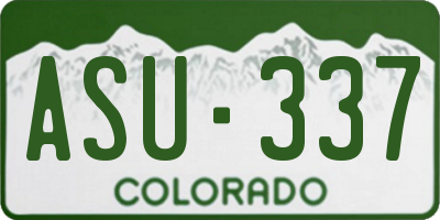 CO license plate ASU337