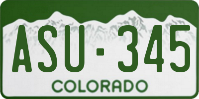 CO license plate ASU345