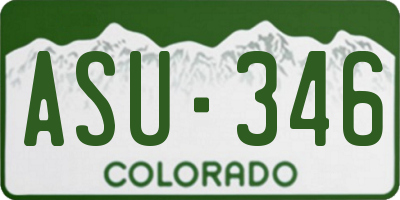 CO license plate ASU346