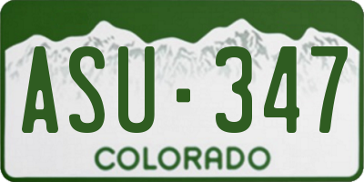 CO license plate ASU347