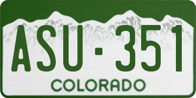 CO license plate ASU351