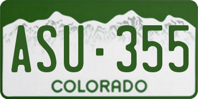 CO license plate ASU355