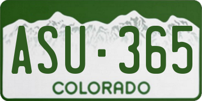 CO license plate ASU365