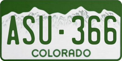 CO license plate ASU366